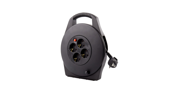 Kabelhaspel brasq  4 voudig 10 meter zwart(8742602)