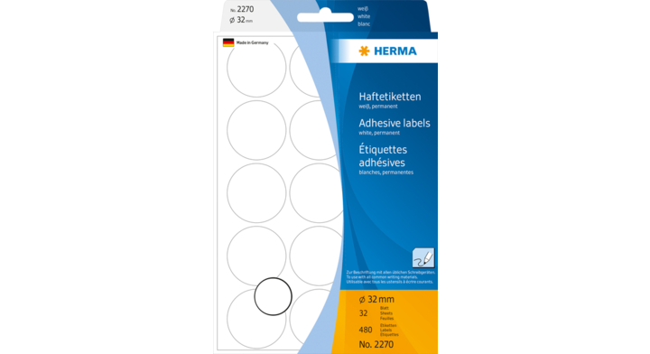 Etiket herma 2270 rond 32mm 480st wit