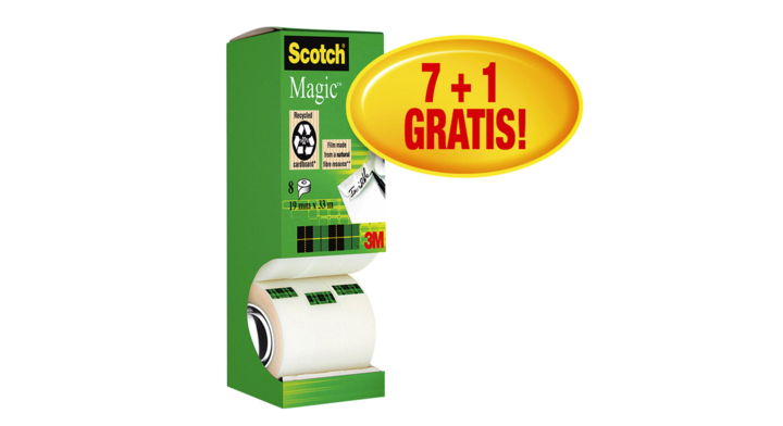 Plakband 3m scotch invi 810 19mmx33m magic 7+1