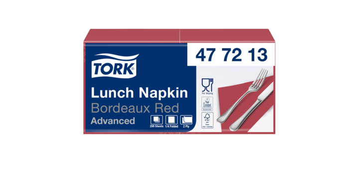 Servet tork 33x33cm bordeauxrood 200st 477213(477213)
