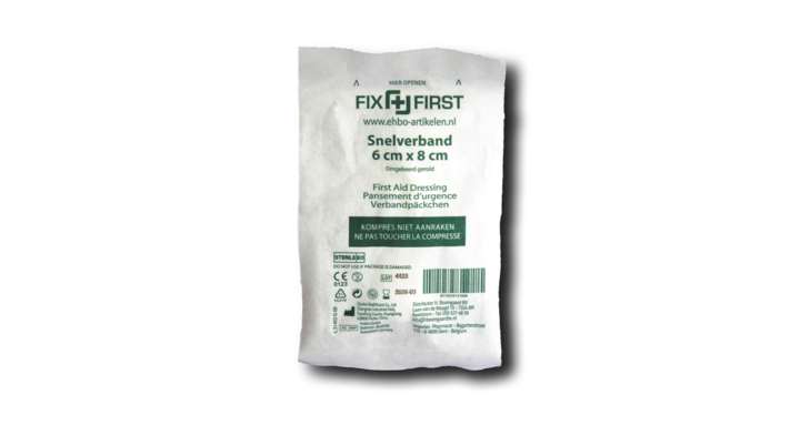 FixFirst, snelverband gerold, 6x8 cm, 31511 (10 stuks)