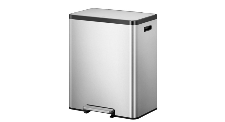 EcoCasa EKO, pedaalemmer, 2x30 liter, mat RVS, VB 913860