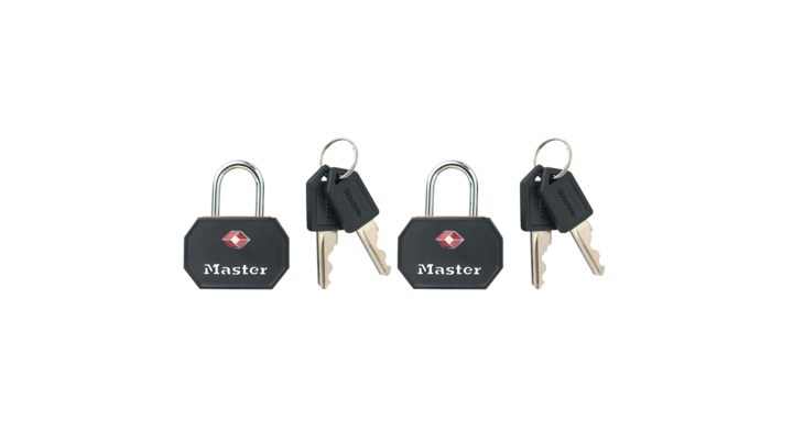 Hangslot masterlock 2 gelijksl alu tsa zwart 30mm(3520190925
