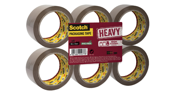 Verpakkingstape 3m scotch hv5066fb 50mmx66m bruin 6 rol