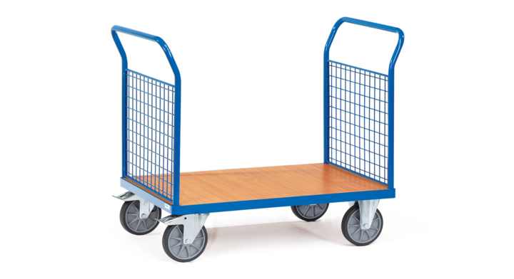 Dubbele kopwandwagen met gaas, 1000x600mm Draagverm. 600kg