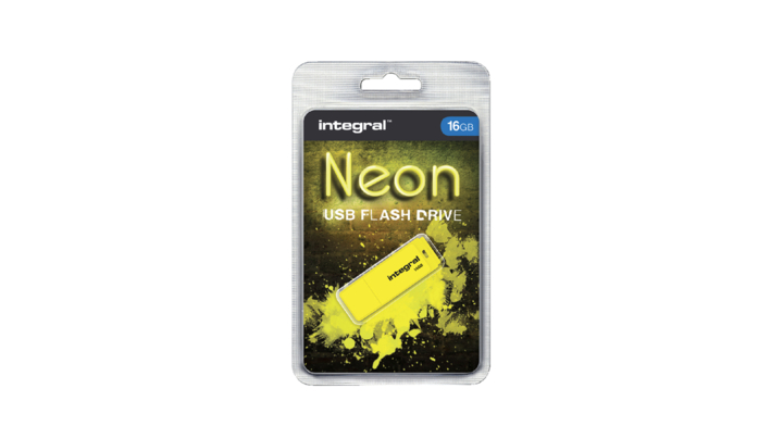 Usb-stick integral fd 16gb neon geel(infd16gbneonyl)
