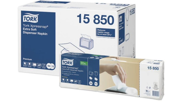 Tork Xpressnap® Premium, servet, 21.3x16.5cm, 1/2 vouw, N4, wit, 15850 (8000 stuks)