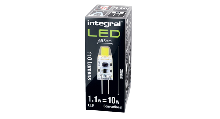 Ledlamp integral gu4 4000k koel wit 1w 110lumen(ilg4ne004)