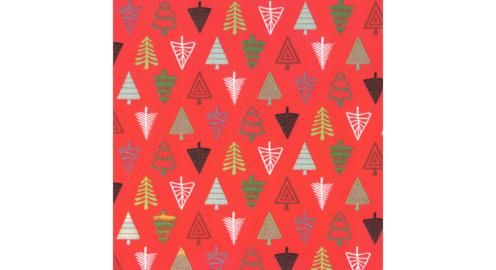 Cadeaupapier Kerst, 30cm x 200 meter, D082, rood