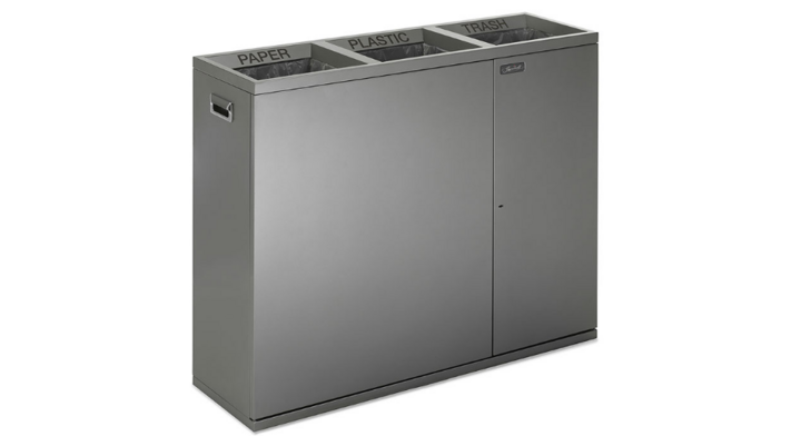 Janibell, afvalscheidingsstation, 3x75 liter, zilver, VB 002089