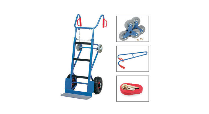 Apparaten steekwagen, 190x550mm Draagverm. 400kg Luchtbanden