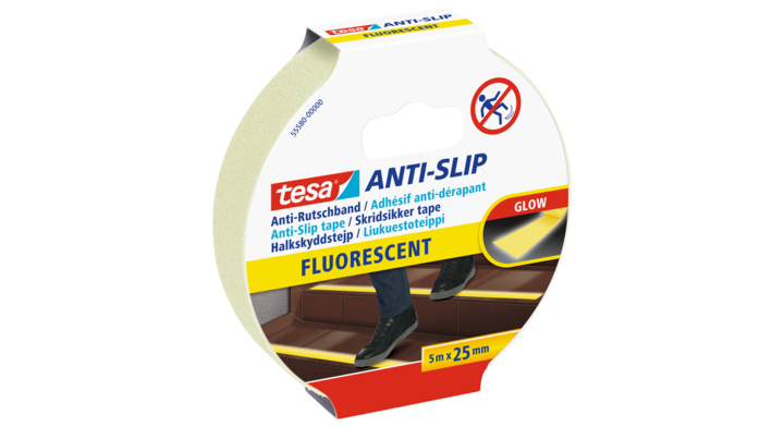 Antisliptape tesa 55580 25mmx5m fluorescent(55580-00000-11)