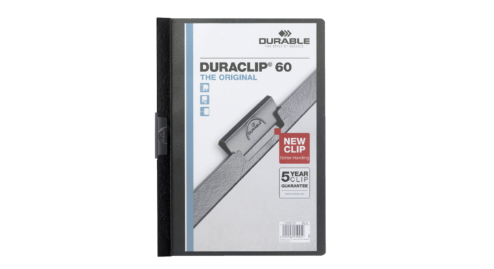 Klemmap durable 2209 a4 pl/tr 6mm zwart