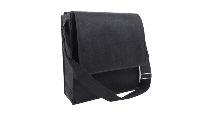 Schoudertas, 33+12x35cm, vilt, zwart (50 stuks)
