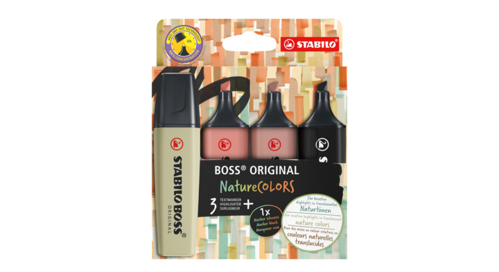 Markeerstift stabilo boss 70/4 nature etui à 4st(70/4-2-3)