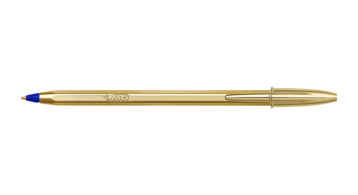 Balpen bic cristal gold blauw(9213401)