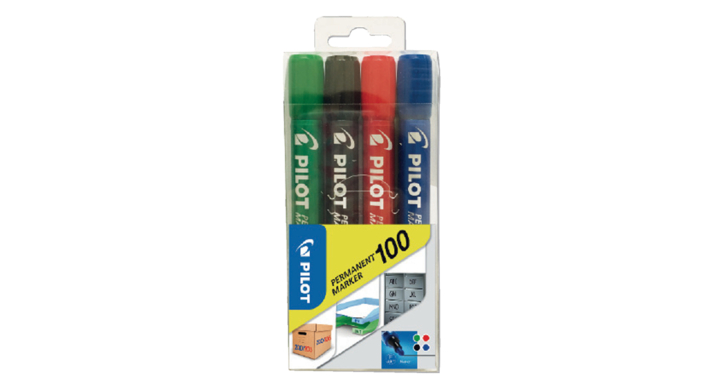Viltstift pilot sca-100-s4 rond 1mm ass(4010s4)