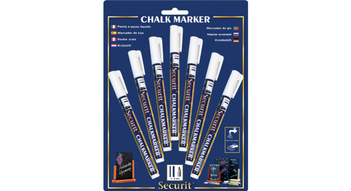 Krijtstift securit sma-100 rond 1-2mm wit(bl-sma100-v7-wt)