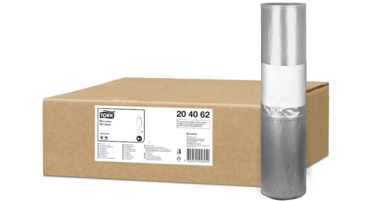 Tork | Afvalzak | 50 Liter | B1 | Transparant | 204062 (10 rollen x 25 zakken)