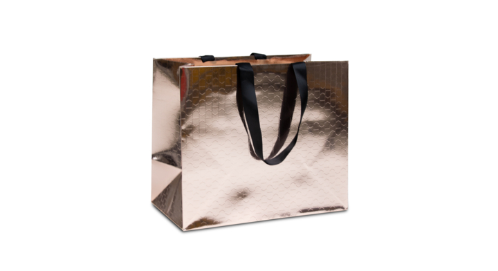 Luxe draagtas, papier, 32+17x27cm, metallic-brons (100 st)