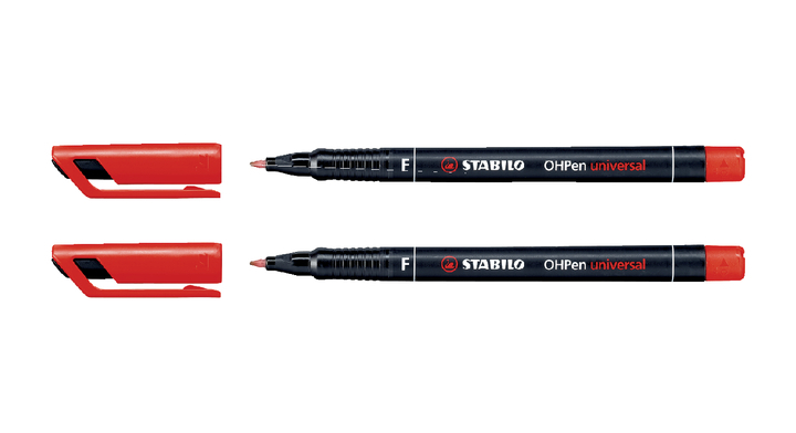 Viltstift stabilo ohp f842 perm rond 0.6mm rood