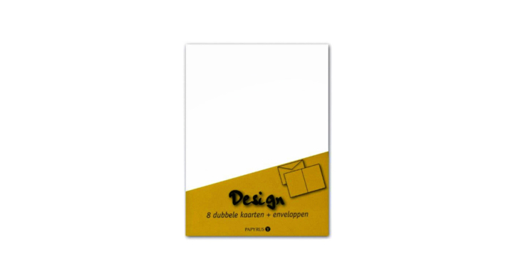 Dubbele kaart+envelop papyrus c6 ivoorwit