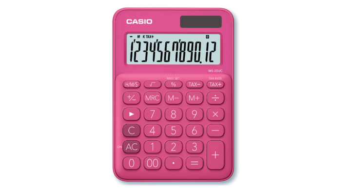 Rekenmachine casio ms-20uc rood(ms20uc-rd)