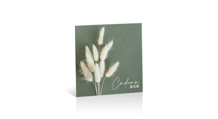Cadeaubon, dessin green-dry flowers, 12,5x12,5cm (10 st)