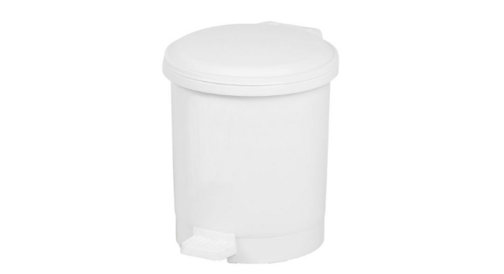 Kunststof pedaalemmer, 3 liter, wit, VB 001817