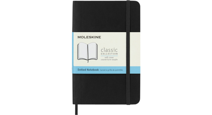 Notitieboek moleskine pocket 90x140 dots sc zw(qp614)