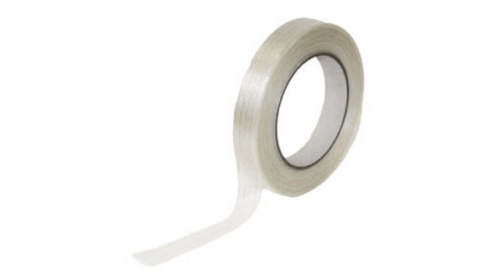 Lengte versterkte tape, glasweefsel, 25mm x 50m, beige