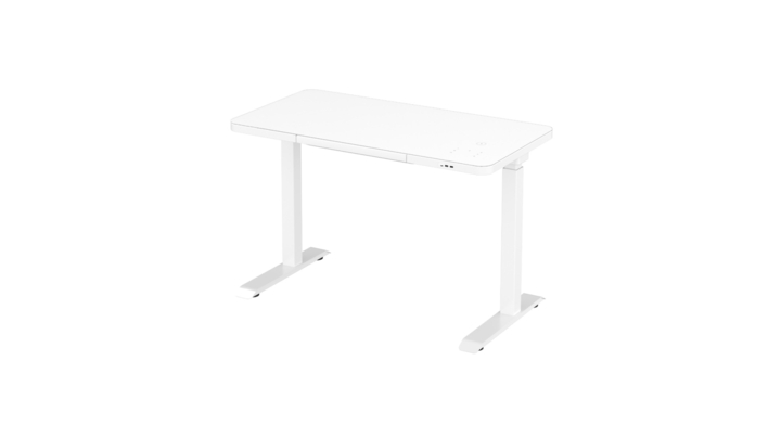 Elektrische zit/sta thuiswerkplek, bureau 114,5x59cm, wit