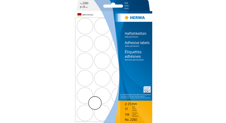 Etiket herma 2260 rond 25mm 768st