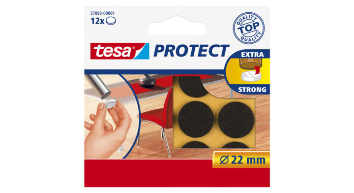 Antikrasviltjes tesa 57893 22mm rond bruin(57893-00001-01)