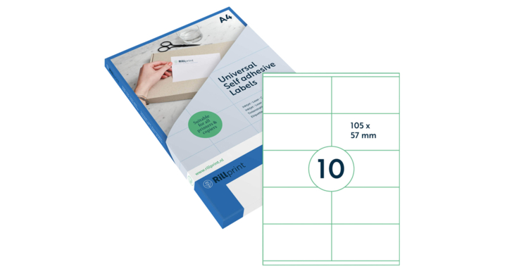 Etiket rillprint 105x57mm mat transparant 250st(83249)