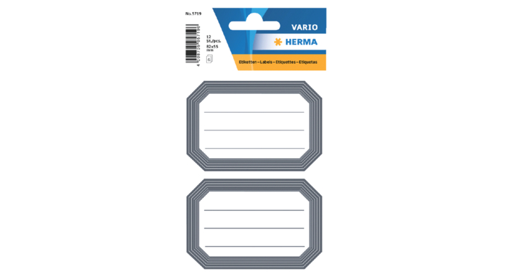 Etiket herma 5719 boek 82x55mm grijze rand lijn