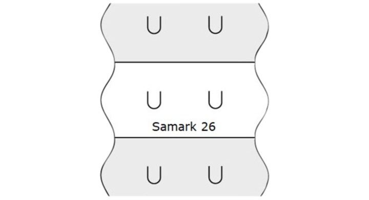 Sato Samark, prijsetiket, 12x26mm, afneembaar, wit (1500 st)