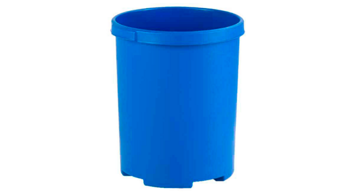 Kunststof papierbak, rond, 50 liter, blauw, VB 001836