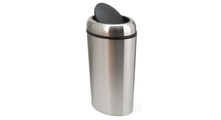 Ovale afvalbak met swingdeksel, 40 liter, RVS, VB 404510