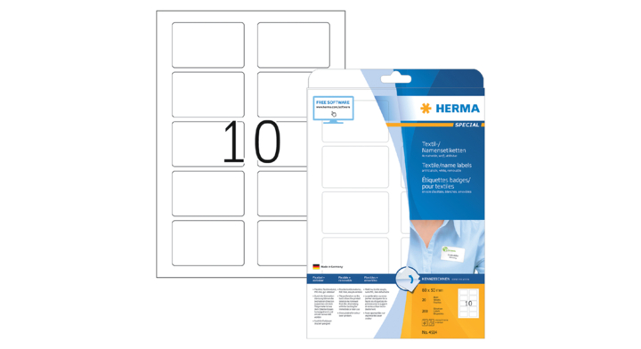 Naambadge etiket herma 4514 80x50mm wit(4514)