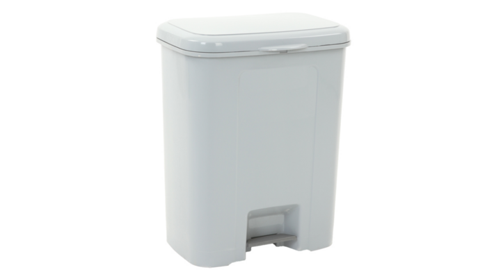 Dustbin, kunststof pedaalemmer, 45 liter, grijs, VB 004280