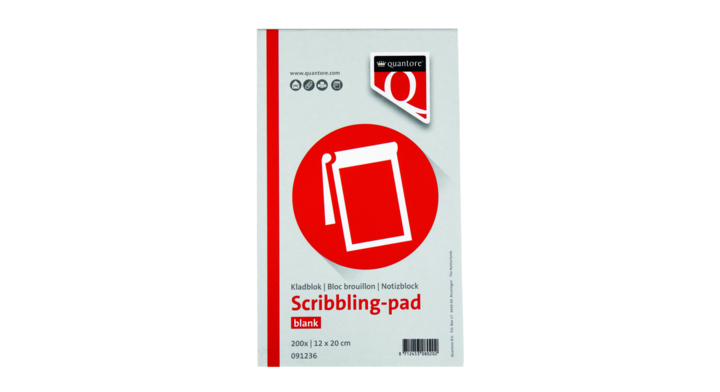 Kladblok quantore 12x20cm 45gr 200vel(091236)