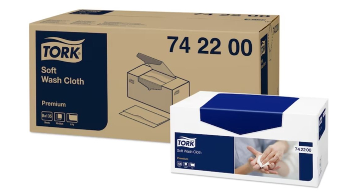 Tork Premium, zachte wasdoek, 30x32 cm, 1-laags, wit, 742200 (1080 stuks) 