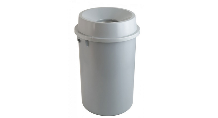 Kunststof afvalbak met open top, 90 liter, grijs, VB 200990