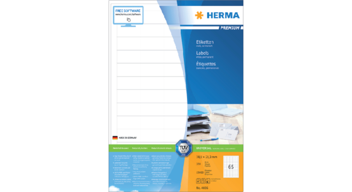 Etiket herma superprint 4606 38.1x21.2mm 13000st