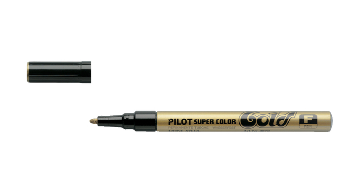 Viltstift pilot super sc-g-f perm rond 1mm goud