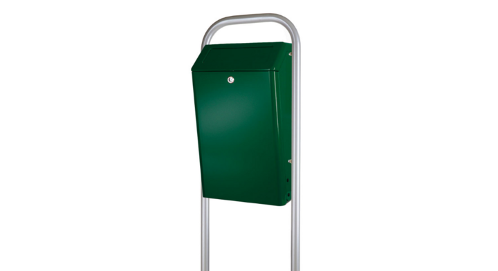 Buitenafvalbak met klep, 50 liter, groen, VB 888001