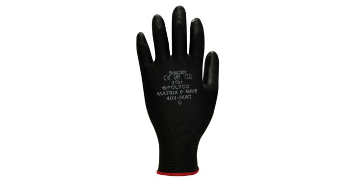 Handschoen, katoen met PU coating, L (144 stuks)