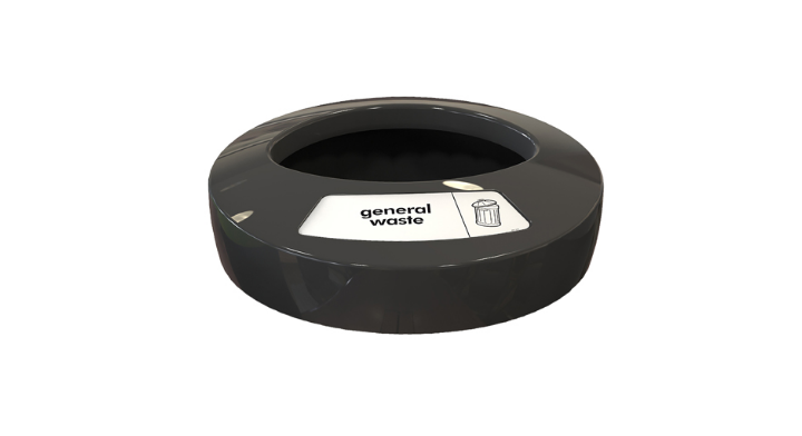 Deksel voor afvalstroom general waste, zwart, VB 719303