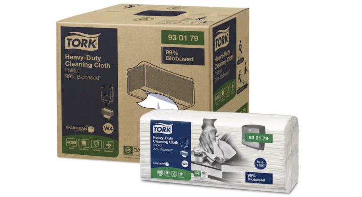 Tork Heavy-Duty | Gevouwen Reinigingsdoek | 99% Biobased | 41,5x35,5cm | 1-Laags | W4 | Wit | 930179 (420 stuks)